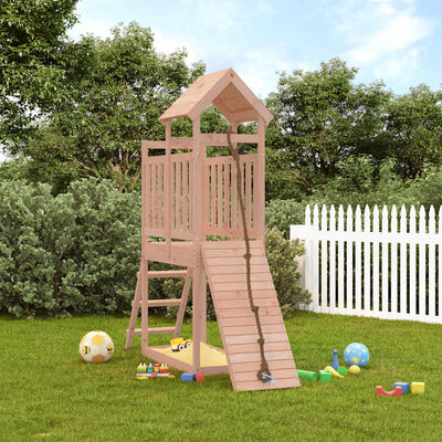 Playhouse with Climbing Wall Solid Wood Douglas