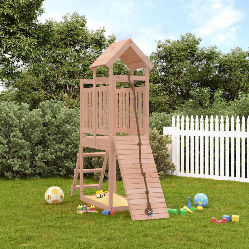 Playhouse with Climbing Wall Solid Wood Douglas