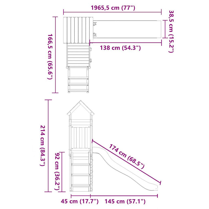 Outdoor Playset Solid Wood Douglas