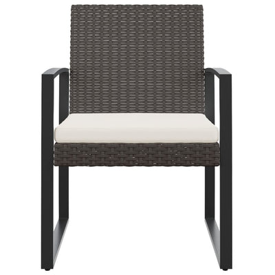 Garden Dining Chairs 2 pcs Brown PP Rattan