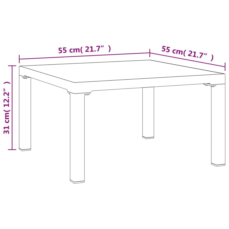 Garden Coffee Table Grey 55x55x31 cm DPC and Steel