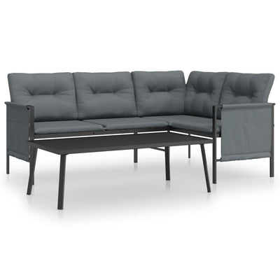 2 Piece Garden Lounge Set  Anthracite Steel