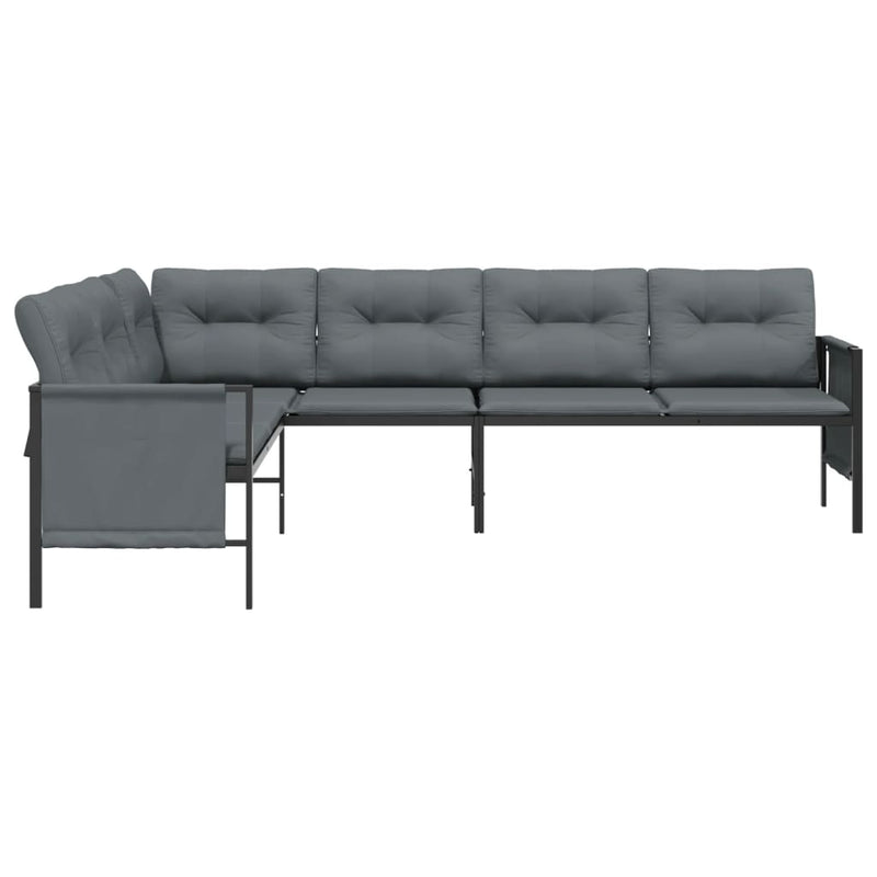 Garden Corner Sofa Anthracite Steel and Textilene