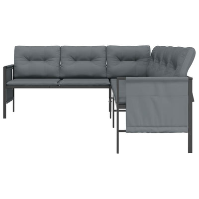 Garden Corner Sofa Anthracite Steel and Textilene