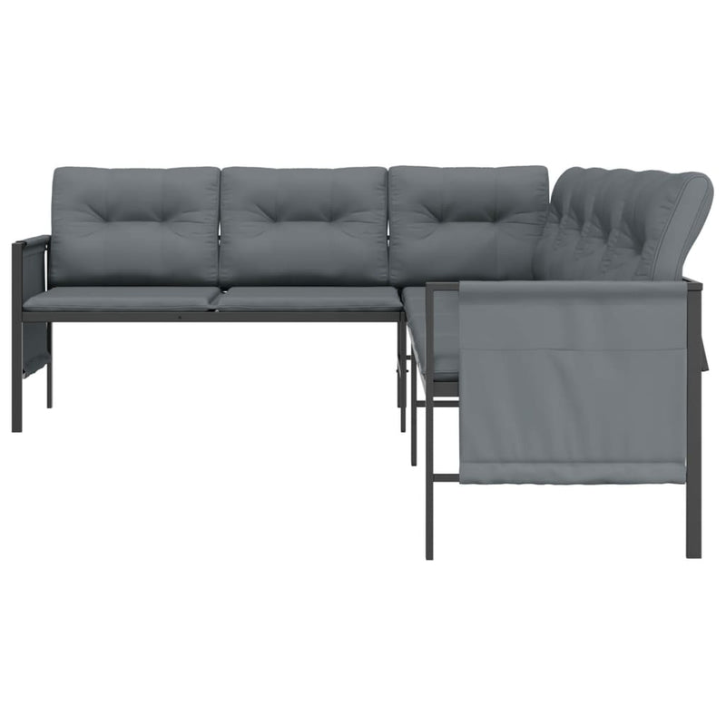 Garden Corner Sofa Anthracite Steel and Textilene