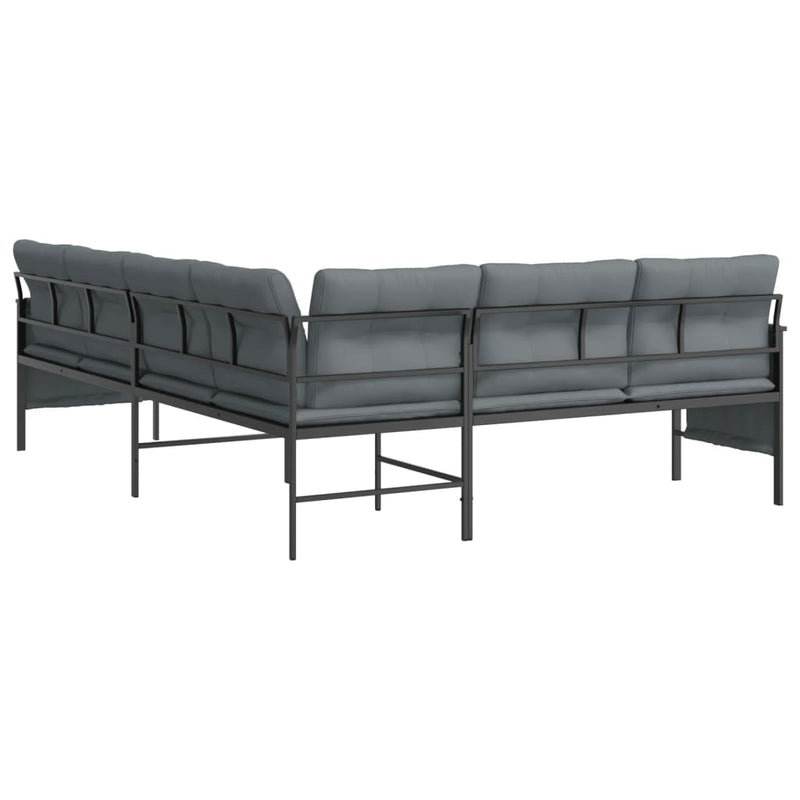 Garden Corner Sofa Anthracite Steel and Textilene