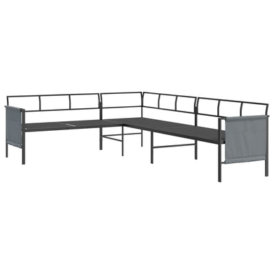 Garden Corner Sofa Anthracite Steel and Textilene