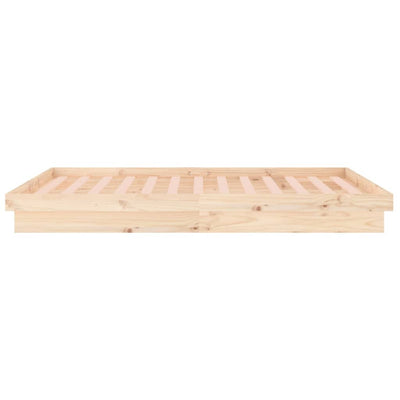 LED Bed Frame 153x203 cm Queen Solid Wood