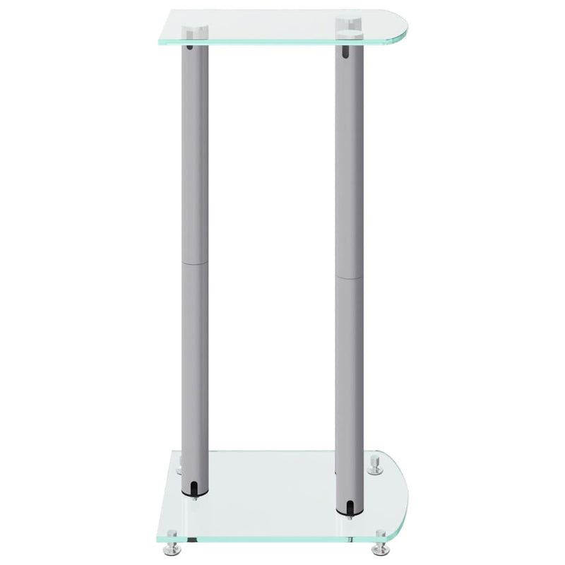 Speaker Stands 2 pcs Silver Tempered Glass 3 Pillars Design