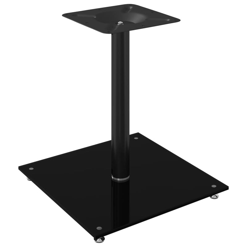 Speaker Stands 2 pcs Black Tempered Glass 1 Pillar Design