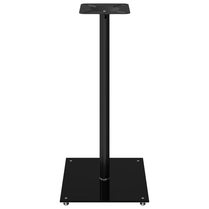 Speaker Stands 2 pcs Black Tempered Glass 1 Pillar Design