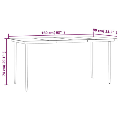 7 Piece Garden Dining Set with Cushions Black