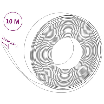 Garden Edging Grey 10 m 15 cm Polyethylene