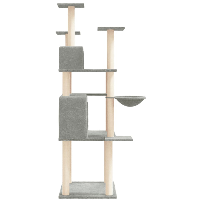 Cat Tree with Sisal Scratching Posts Light Grey 166 cm