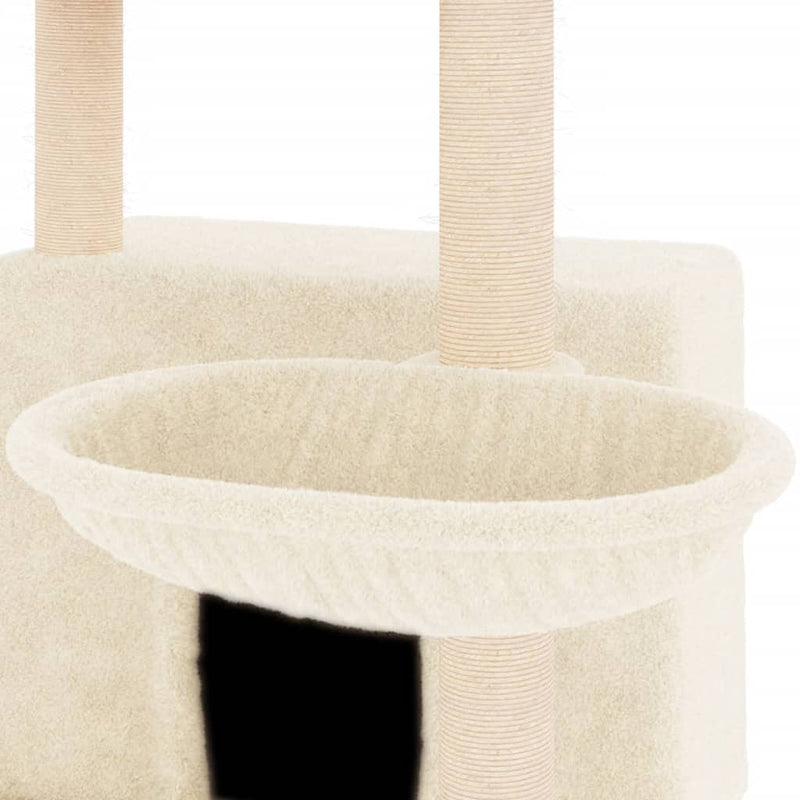 Cat Tree with Sisal Scratching Posts Cream 132 cm