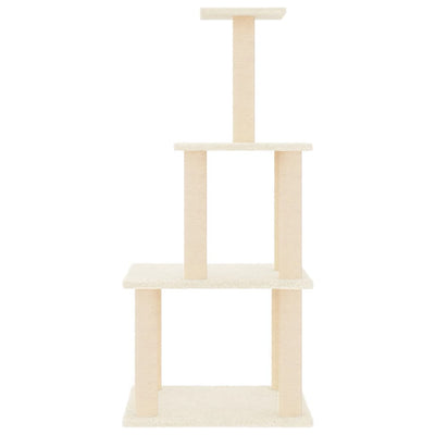 Cat Tree with Sisal Scratching Posts Cream 111 cm