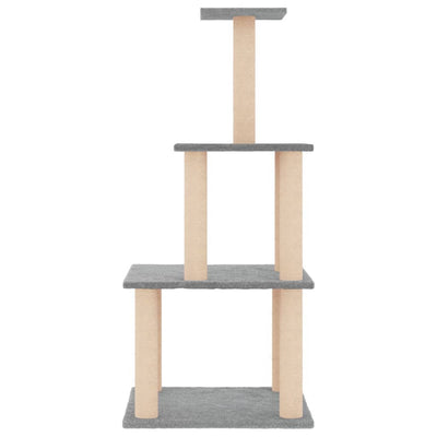 Cat Tree with Sisal Scratching Posts Light Grey 111 cm