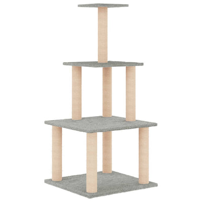 Cat Tree with Sisal Scratching Posts Light Grey 111 cm