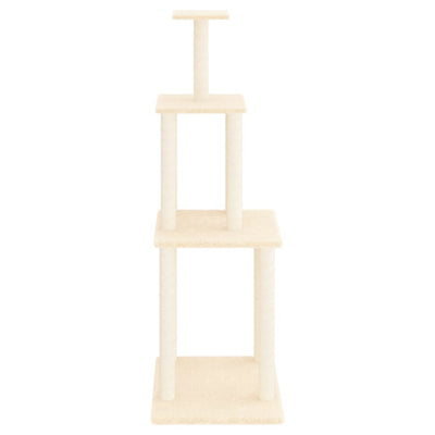 Cat Tree with Sisal Scratching Posts Cream 149 cm