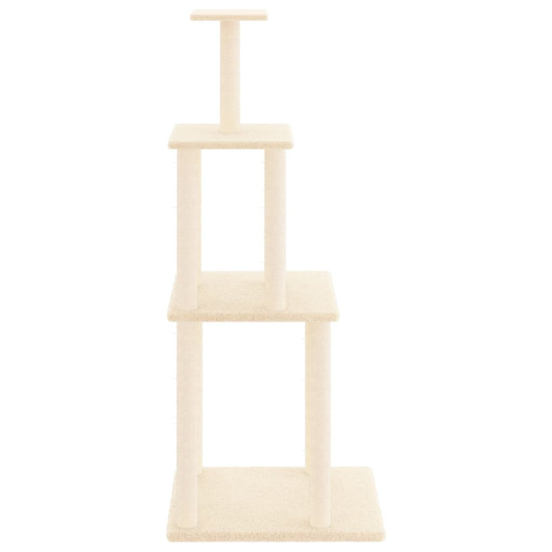 Cat Tree with Sisal Scratching Posts Cream 149 cm