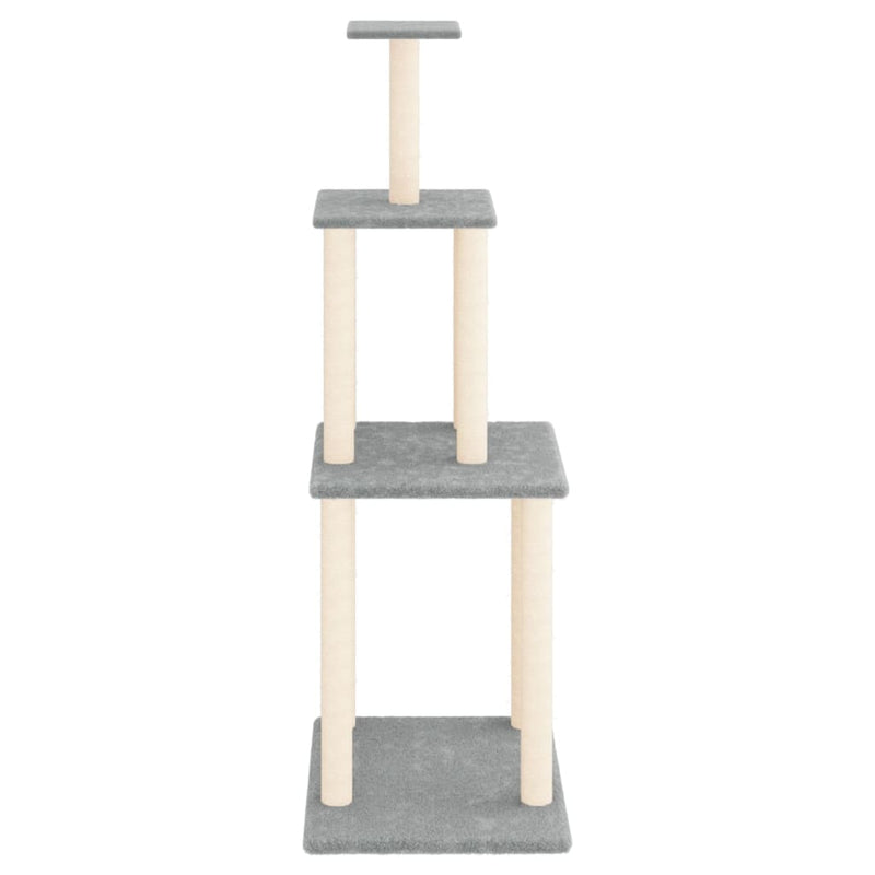 Cat Tree with Sisal Scratching Posts Light Grey 149 cm