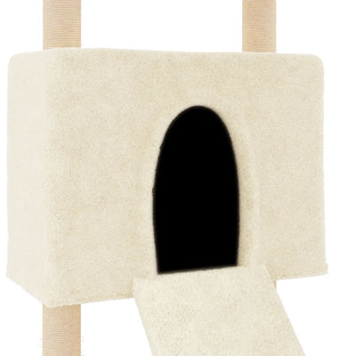 Cat Tree with Sisal Scratching Posts Cream 153 cm