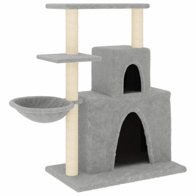 Cat Tree with Sisal Scratching Posts Light Grey 83 cm