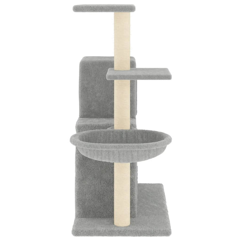 Cat Tree with Sisal Scratching Posts Light Grey 83 cm