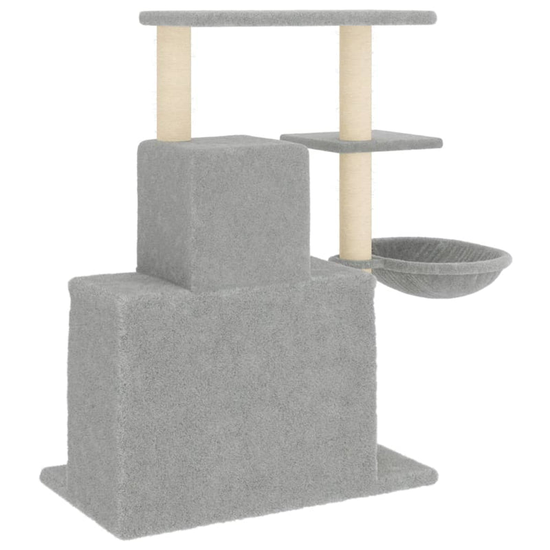 Cat Tree with Sisal Scratching Posts Light Grey 83 cm