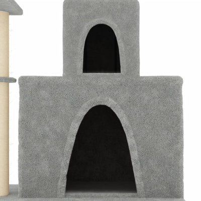 Cat Tree with Sisal Scratching Posts Light Grey 83 cm