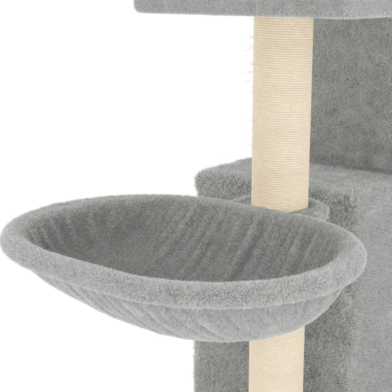 Cat Tree with Sisal Scratching Posts Light Grey 83 cm