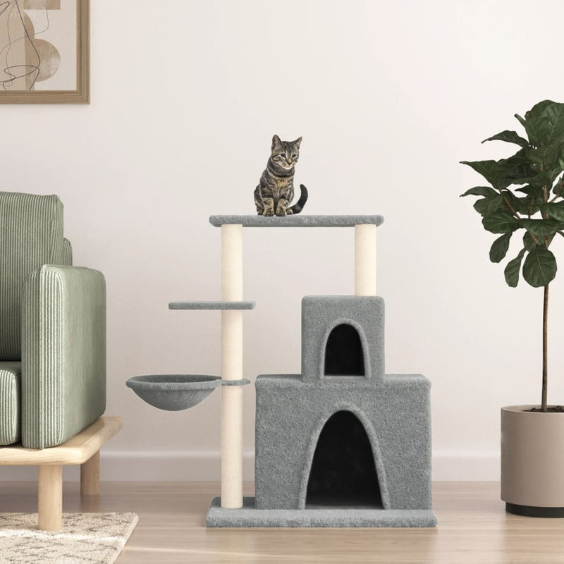 Cat Tree with Sisal Scratching Posts Light Grey 83 cm