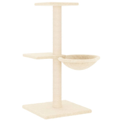 Cat Tree with Sisal Scratching Posts Cream 72 cm