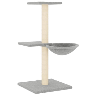 Cat Tree with Sisal Scratching Posts Light Grey 72 cm