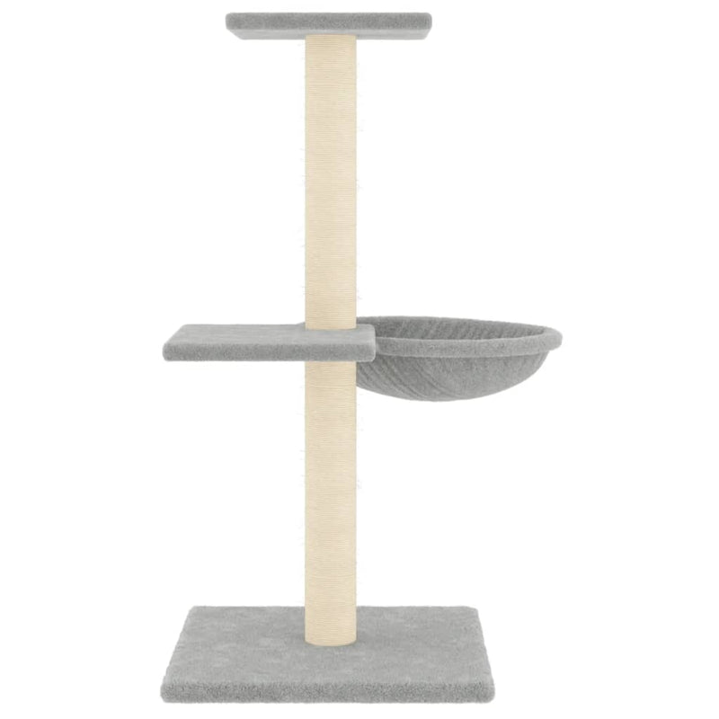 Cat Tree with Sisal Scratching Posts Light Grey 72 cm