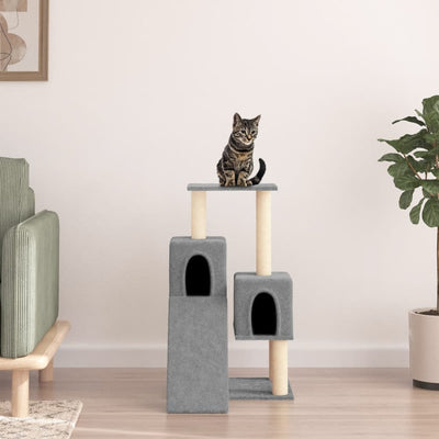 Cat Tree with Sisal Scratching Posts Light Grey 82 cm