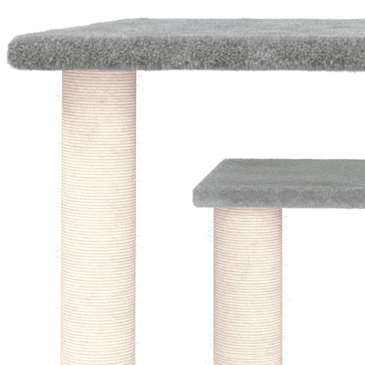 Cat Scratching Posts with Platforms Light Grey 50 cm