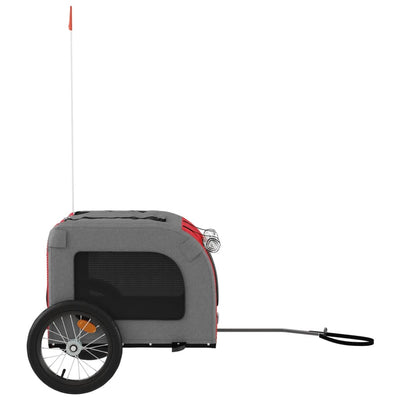 Pet Bike Trailer Red and Grey Oxford Fabric and Iron