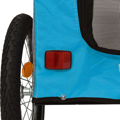 Pet Bike Trailer Blue and Grey Oxford Fabric and Iron