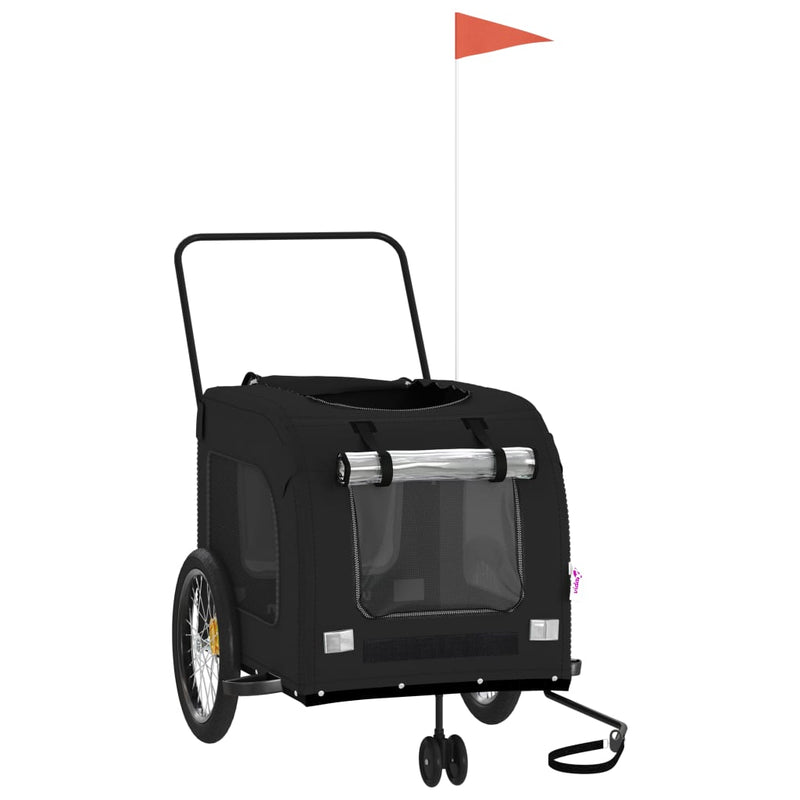 Pet Bike Trailer Black Oxford Fabric and Iron