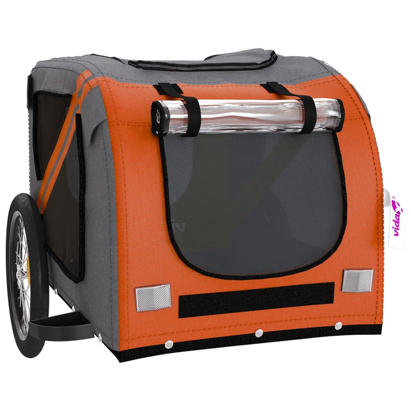 Pet Bike Trailer Orange and Black Oxford Fabric&Iron