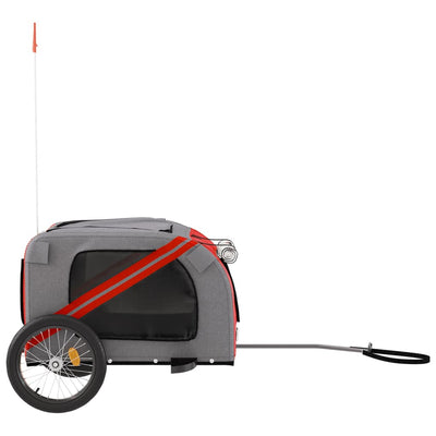 Pet Bike Trailer Red and Grey Oxford Fabric and Iron