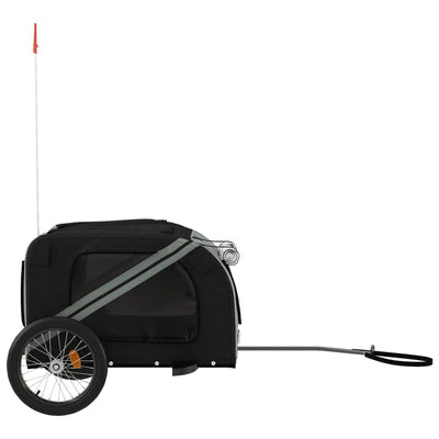 Pet Bike Trailer Black and Grey Oxford Fabric and Iron