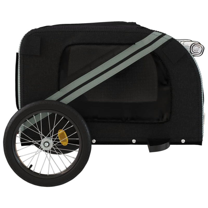 Pet Bike Trailer Black and Grey Oxford Fabric and Iron