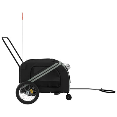 Pet Bike Trailer Grey and Black Oxford Fabric and Iron