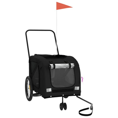 Pet Bike Trailer Black Oxford Fabric and Iron