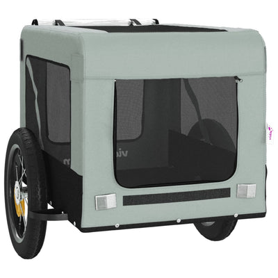 Pet Bike Trailer Grey and Black Oxford Fabric&Iron