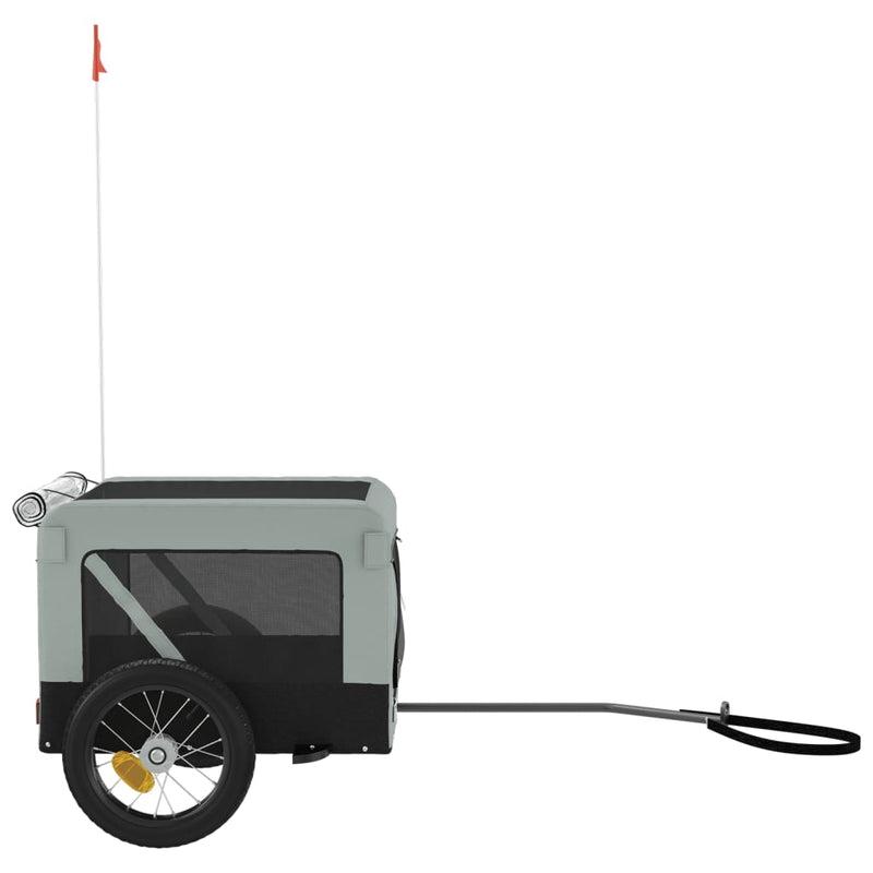 Pet Bike Trailer Grey and Black Oxford Fabric&Iron