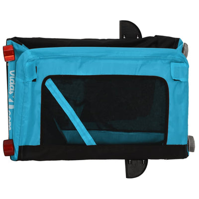 Pet Bike Trailer Blue and Black Oxford Fabric&Iron