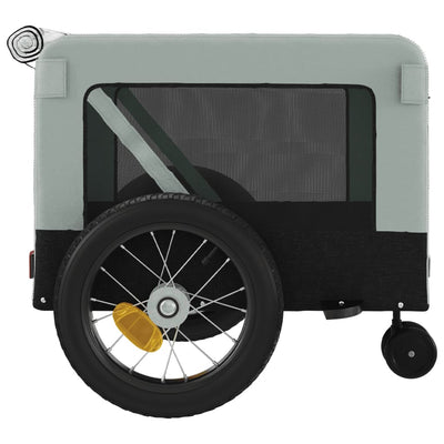 Pet Bike Trailer Grey and Black Oxford Fabric and Iron